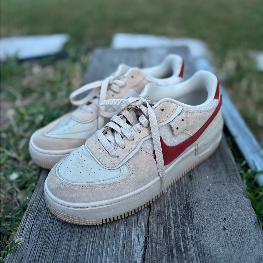 Nike Air Force Shadow Red Suede